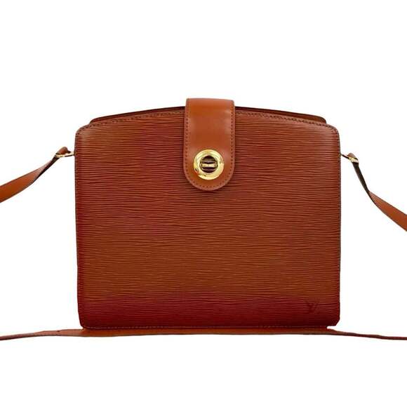 LOUIS VUITTON Vintage Brown Leather Pochette Shoulder Bag